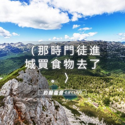 Picture 05 - 約 翰 福 音 4:8 CUVT - （ 那 時 門 徒 進 城 買 食 物 去 了 - Bible Verse Picture
