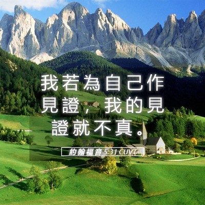 Picture 05 - 約 翰 福 音 5:31 CUVT - 我 若 為 自 己 作 見 證 ， 我 的 見 - Bible Verse Picture