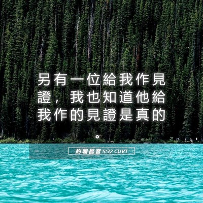 Picture 05 - 約 翰 福 音 5:32 CUVT - 另 有 一 位 給 我 作 見 證 ， 我 也 - Bible Verse Picture