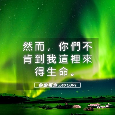 Picture 05 - 約 翰 福 音 5:40 CUVT - 然 而 ， 你 們 不 肯 到 我 這 裡 來 - Bible Verse Picture