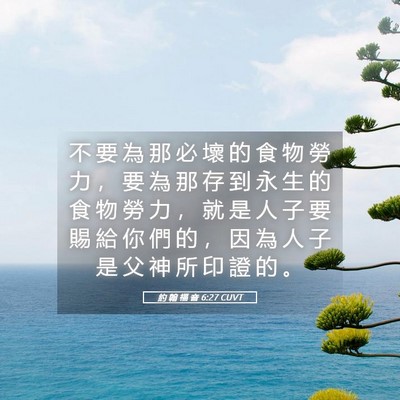 Picture 05 - 約 翰 福 音 6:27 CUVT - 不 要 為 那 必 壞 的 食 物 勞 力 ， - Bible Verse Picture