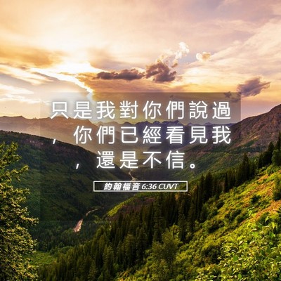 Picture 05 - 約 翰 福 音 6:36 CUVT - 只 是 我 對 你 們 說 過 ， 你 們 已 - Bible Verse Picture
