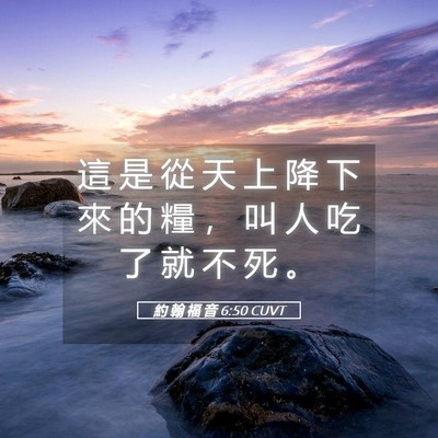Picture 05 - 約 翰 福 音 6:50 CUVT - 這 是 從 天 上 降 下 來 的 糧 ， 叫 - Bible Verse Picture