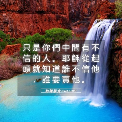 Picture 05 - 約 翰 福 音 6:64 CUVT - 只 是 你 們 中 間 有 不 信 的 人 。 - Bible Verse Picture