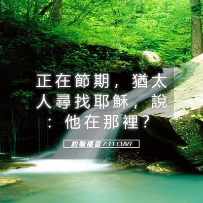 Picture 05 - 約 翰 福 音 7:11 CUVT - 正 在 節 期 ， 猶 太 人 尋 找 耶 穌 - Bible Verse Picture