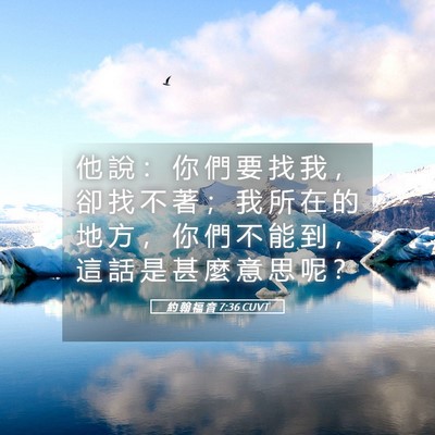 Picture 05 - 約 翰 福 音 7:36 CUVT - 他 說 ： 你 們 要 找 我 ， 卻 找 不 - Bible Verse Picture