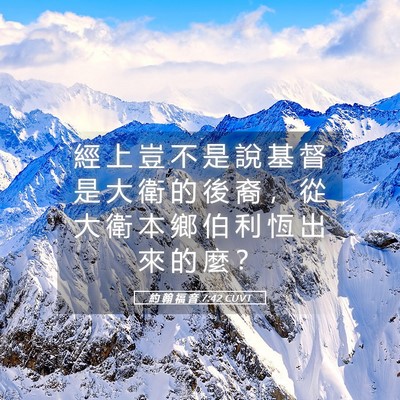 Picture 05 - 約 翰 福 音 7:42 CUVT - 經 上 豈 不 是 說 基 督 是 大 衛 的 - Bible Verse Picture