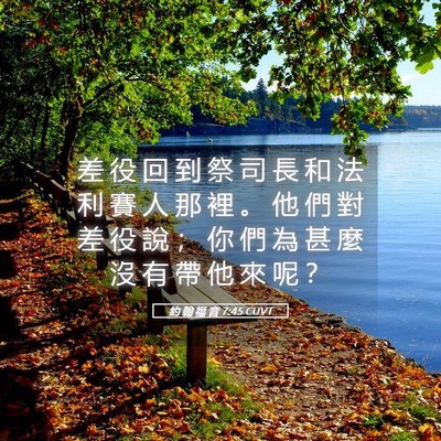 Picture 05 - 約 翰 福 音 7:45 CUVT - 差 役 回 到 祭 司 長 和 法 利 賽 人 - Bible Verse Picture