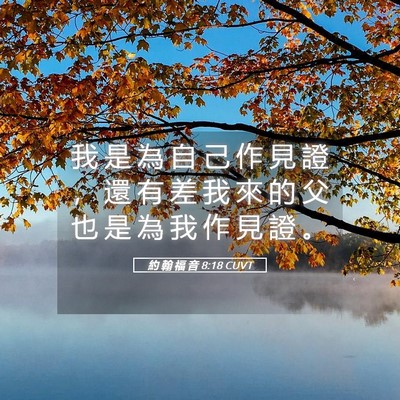 Picture 05 - 約 翰 福 音 8:18 CUVT - 我 是 為 自 己 作 見 證 ， 還 有 差 - Bible Verse Picture