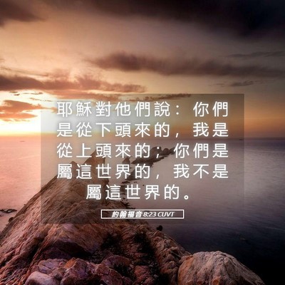 Picture 05 - 約 翰 福 音 8:23 CUVT - 耶 穌 對 他 們 說 ： 你 們 是 從 下 - Bible Verse Picture