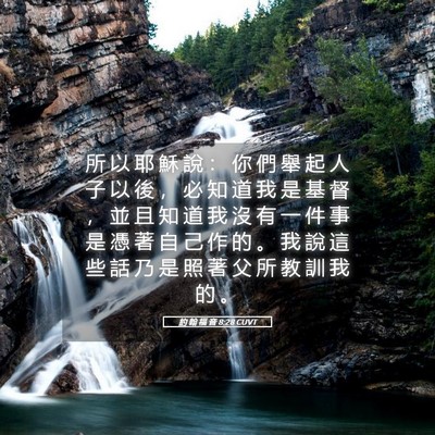 Picture 05 - 約 翰 福 音 8:28 CUVT - 所 以 耶 穌 說 ： 你 們 舉 起 人 子 - Bible Verse Picture