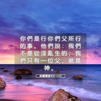 Picture 05 - 約 翰 福 音 8:41 CUVT - 你 們 是 行 你 們 父 所 行 的 事 。 - Bible Verse Picture