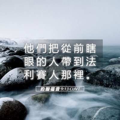 Picture 05 - 約 翰 福 音 9:13 CUVT - 他 們 把 從 前 瞎 眼 的 人 帶 到 法 - Bible Verse Picture