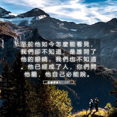 Picture 05 - 約 翰 福 音 9:21 CUVT - 至 於 他 如 今 怎 麼 能 看 見 ， 我 - Bible Verse Picture