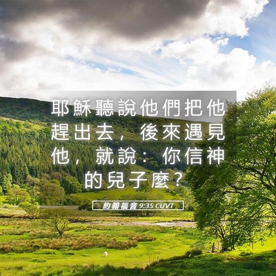 Picture 05 - 約 翰 福 音 9:35 CUVT - 耶 穌 聽 說 他 們 把 他 趕 出 去 ， - Bible Verse Picture