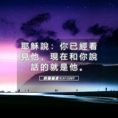 Picture 05 - 約 翰 福 音 9:37 CUVT - 耶 穌 說 ： 你 已 經 看 見 他 ， 現 - Bible Verse Picture