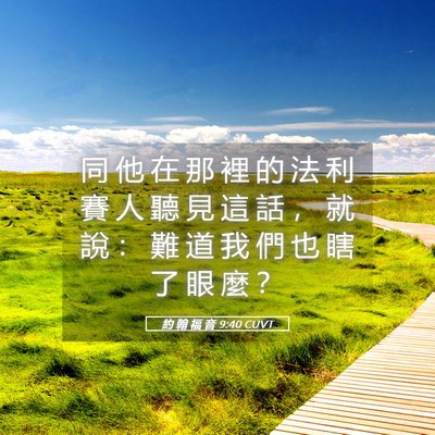Picture 05 - 約 翰 福 音 9:40 CUVT - 同 他 在 那 裡 的 法 利 賽 人 聽 見 - Bible Verse Picture