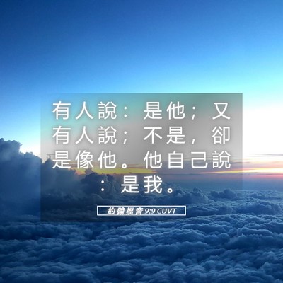Picture 05 - 約 翰 福 音 9:9 CUVT - 有 人 說 ： 是 他 ； 又 有 人 說 ； - Bible Verse Picture