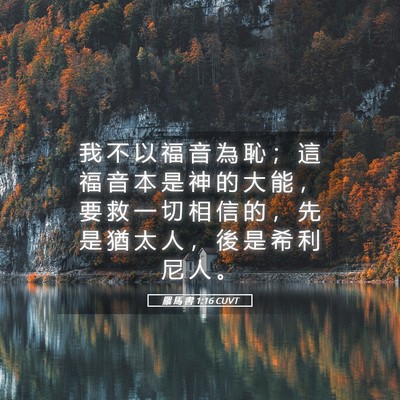 Picture 05 - 羅 馬 書 1:16 CUVT - 我 不 以 福 音 為 恥 ； 這 福 音 本 - Bible Verse Picture