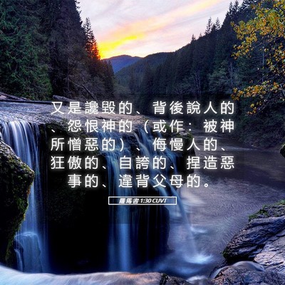 Picture 05 - 羅 馬 書 1:30 CUVT - 又 是 讒 毀 的 、 背 後 說 人 的 、 - Bible Verse Picture
