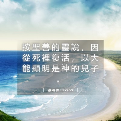Picture 05 - 羅 馬 書 1:4 CUVT - 按 聖 善 的 靈 說 ， 因 從 死 裡 復 - Bible Verse Picture