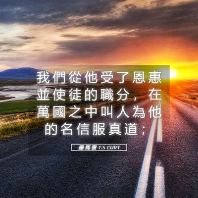 Picture 05 - 羅 馬 書 1:5 CUVT - 我 們 從 他 受 了 恩 惠 並 使 徒 的 - Bible Verse Picture