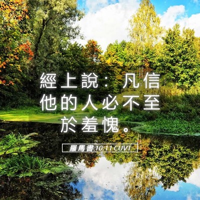 Picture 05 - 羅 馬 書 10:11 CUVT - 經 上 說 ： 凡 信 他 的 人 必 不 至 - Bible Verse Picture
