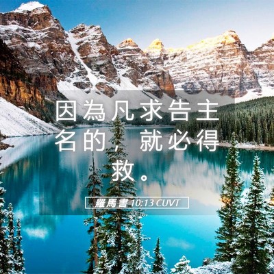 Picture 05 - 羅 馬 書 10:13 CUVT - 因 為 凡 求 告 主 名 的 ， 就 必 得 - Bible Verse Picture