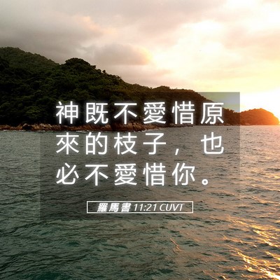 Picture 05 - 羅 馬 書 11:21 CUVT - 神 既 不 愛 惜 原 來 的 枝 子 ， 也 - Bible Verse Picture