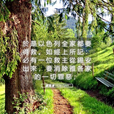 Picture 05 - 羅 馬 書 11:26 CUVT - 於 是 以 色 列 全 家 都 要 得 救 。 - Bible Verse Picture