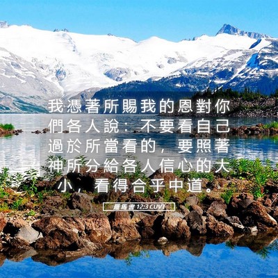 Picture 05 - 羅 馬 書 12:3 CUVT - 我 憑 著 所 賜 我 的 恩 對 你 們 各 - Bible Verse Picture
