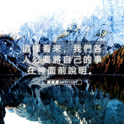 Picture 05 - 羅 馬 書 14:12 CUVT - 這 樣 看 來 ， 我 們 各 人 必 要 將 - Bible Verse Picture