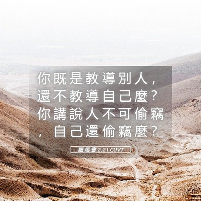 Picture 05 - 羅 馬 書 2:21 CUVT - 你 既 是 教 導 別 人 ， 還 不 教 導 - Bible Verse Picture