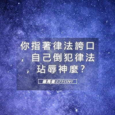 Picture 05 - 羅 馬 書 2:23 CUVT - 你 指 著 律 法 誇 口 ， 自 己 倒 犯 - Bible Verse Picture