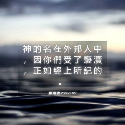 Picture 05 - 羅 馬 書 2:24 CUVT - 神 的 名 在 外 邦 人 中 ， 因 你 們 - Bible Verse Picture