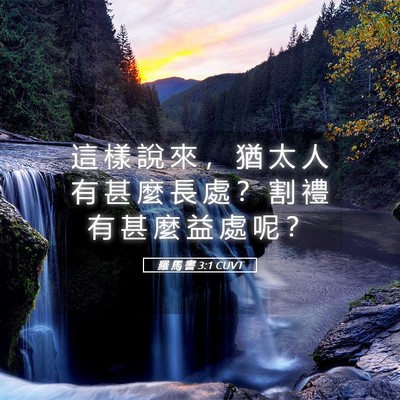 Picture 05 - 羅 馬 書 3:1 CUVT - 這 樣 說 來 ， 猶 太 人 有 甚 麼 長 - Bible Verse Picture