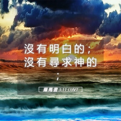 Picture 05 - 羅 馬 書 3:11 CUVT - 沒 有 明 白 的 ； 沒 有 尋 求 神 的 - Bible Verse Picture