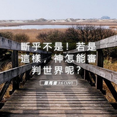 Picture 05 - 羅 馬 書 3:6 CUVT - 斷 乎 不 是 ！ 若 是 這 樣 ， 神 怎 - Bible Verse Picture