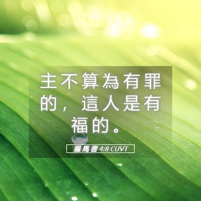 Picture 05 - 羅 馬 書 4:8 CUVT - 主 不 算 為 有 罪 的 ， 這 人 是 有 - Bible Verse Picture