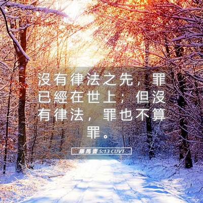 Picture 05 - 羅 馬 書 5:13 CUVT - 沒 有 律 法 之 先 ， 罪 已 經 在 世 - Bible Verse Picture