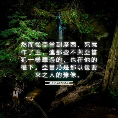Picture 05 - 羅 馬 書 5:14 CUVT - 然 而 從 亞 當 到 摩 西 ， 死 就 作 - Bible Verse Picture