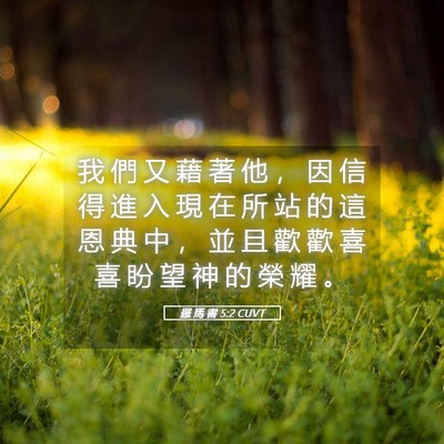 Picture 05 - 羅 馬 書 5:2 CUVT - 我 們 又 藉 著 他 ， 因 信 得 進 入 - Bible Verse Picture