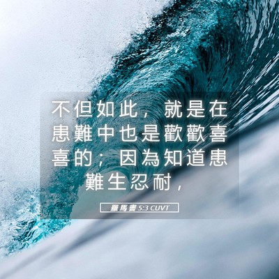 Picture 05 - 羅 馬 書 5:3 CUVT - 不 但 如 此 ， 就 是 在 患 難 中 也 - Bible Verse Picture