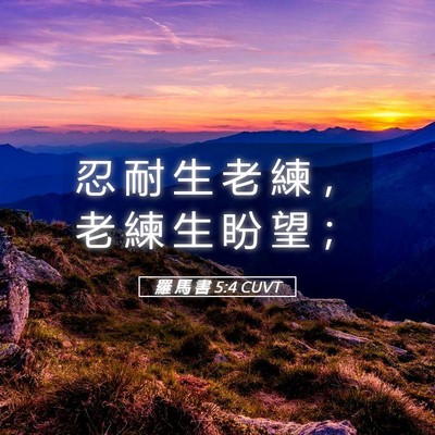 Picture 05 - 羅 馬 書 5:4 CUVT - 忍 耐 生 老 練 ， 老 練 生 盼 望 - Bible Verse Picture