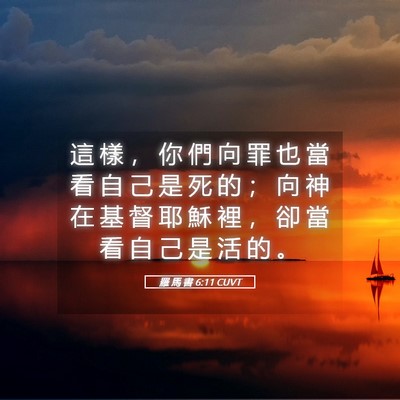 Picture 05 - 羅 馬 書 6:11 CUVT - 這 樣 ， 你 們 向 罪 也 當 看 自 己 - Bible Verse Picture