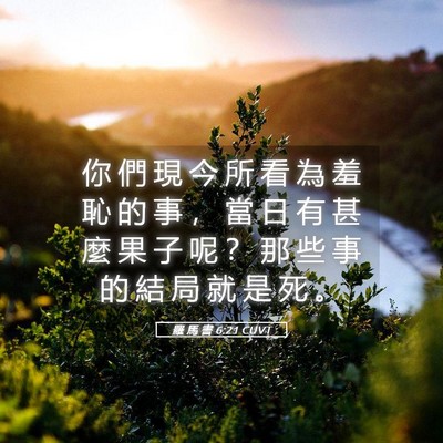 Picture 05 - 羅 馬 書 6:21 CUVT - 你 們 現 今 所 看 為 羞 恥 的 事 ， - Bible Verse Picture