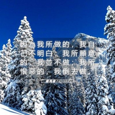 Picture 05 - 羅 馬 書 7:15 CUVT - 因 為 我 所 做 的 ， 我 自 己 不 明 - Bible Verse Picture