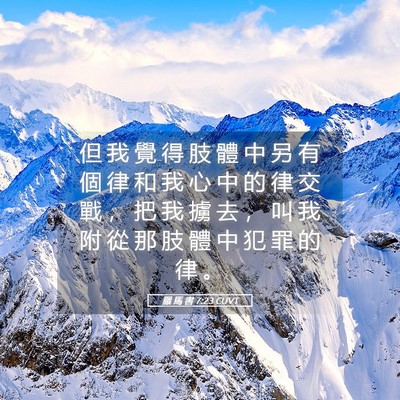 Picture 05 - 羅 馬 書 7:23 CUVT - 但 我 覺 得 肢 體 中 另 有 個 律 和 - Bible Verse Picture