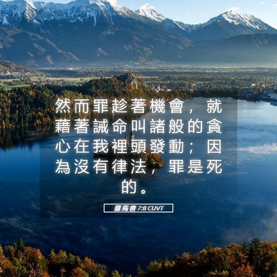 Picture 05 - 羅 馬 書 7:8 CUVT - 然 而 罪 趁 著 機 會 ， 就 藉 著 誡 - Bible Verse Picture