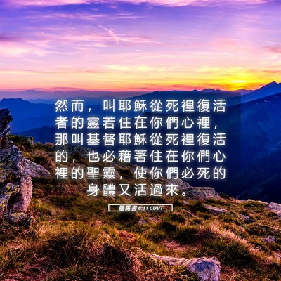 Picture 05 - 羅 馬 書 8:11 CUVT - 然 而 ， 叫 耶 穌 從 死 裡 復 活 者 - Bible Verse Picture